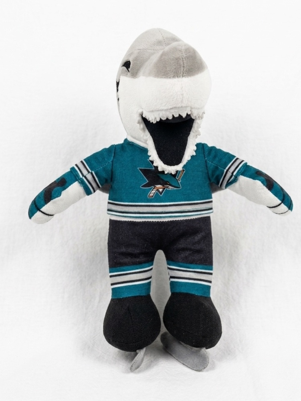 San Jose Sharks NHL SJ Sharkie Mascot Plush Toy 10" Blue Teal